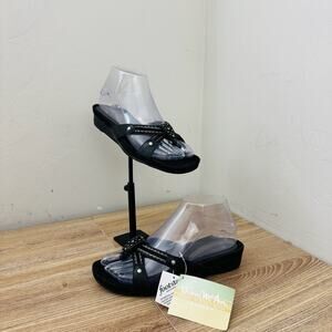 Thom Mcan Black Leather Strappy Sandals Women’s Size 6.5 NWT